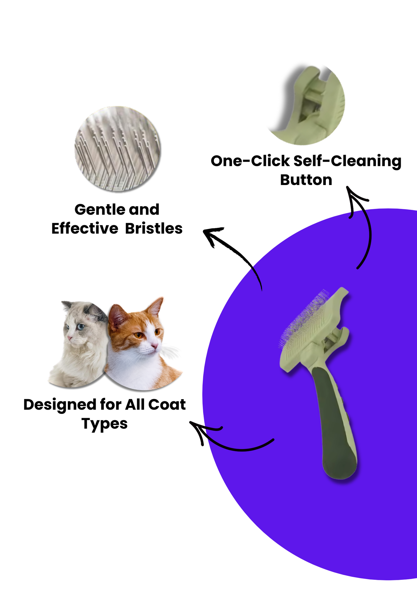 Self-cleaning Brush Cat Comb